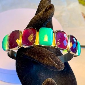 Jay King Desert Rose Trading SS Turquoise & Amethyst Cuff Bracelet